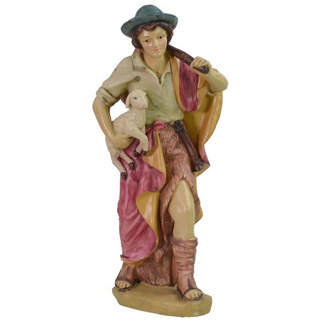 Pastore con agnello in resina serie 40 cm serie, resina, base
