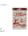"Merry Christmas" red window sticker with reindeer cm 30x38 h