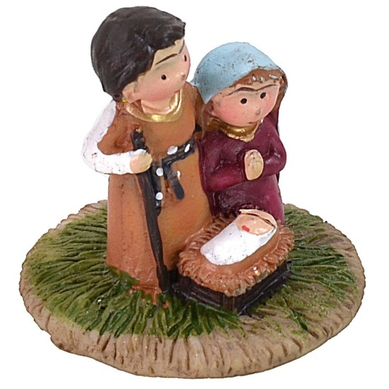 Natividad naïf de 3 cm en base de resina, resina, natividad, altura.