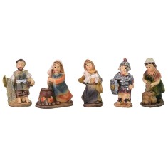 Conjunto de 5 estatuas de 3 cm para belén de resina, estatuas, mujer.