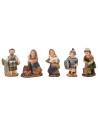 Set of 5 nativity scene resin statues 3 cm