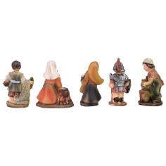 Conjunto de 5 estatuas de 3 cm en resina para belén. 2