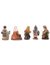 Set of 5 nativity scene resin statues 3 cm