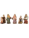Conjunto de 5 estatuas de 5 cm en resina para belén.