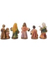 Conjunto de 5 estatuas de 5 cm en resina para belén.