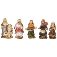 Conjunto de 5 personajes de 5 cm en resina para belén, altura de resina.