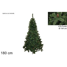Árbol de Navidad con piñas de 479 puntas, 180 cm de altura, árbol.
