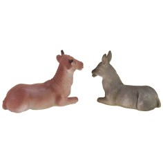 Bue e asinello in resina per natività 10-12 cm 2