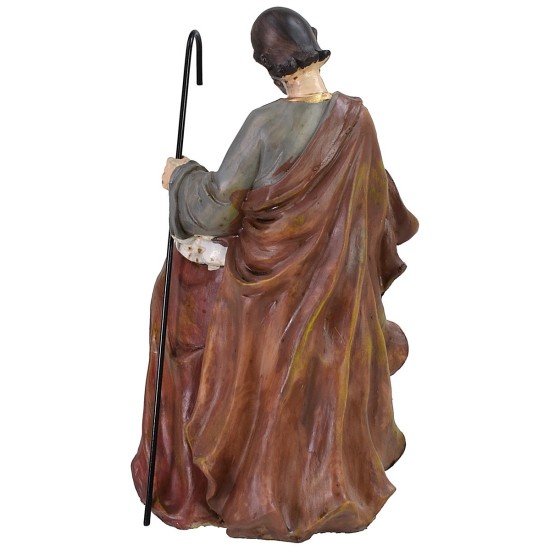 Natività monoblocco in resina con lanterna a led funzionante cm