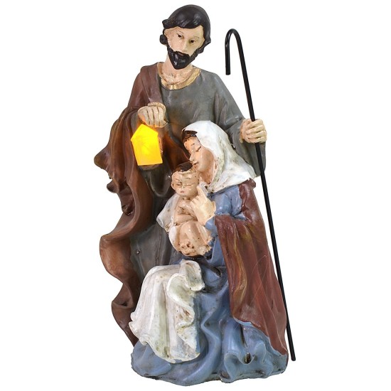 Natividad monobloque de resina con linterna de led funcional cm
