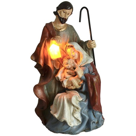 Natividad monobloque de resina con linterna de led funcional cm
