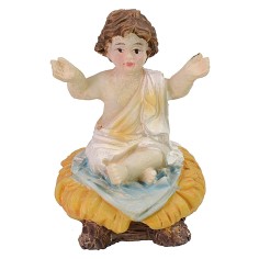 Gesù bambino seduto sulla culla 5,5 cm Mondo Presepi
