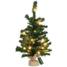Árbol de Navidad de 60 cm de altura con 20 luces LED a batería.