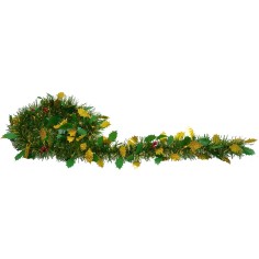 Christmas garland with gold leaves and berries 200 cm 2