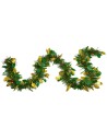 Christmas garland with gold leaves and berries 200 cm