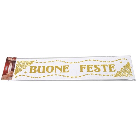 Glittery gold window sticker "Happy Holidays" cm 16x61
