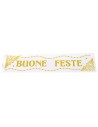 Vetrofania glitterata oro "Buone Feste" cm 16x61