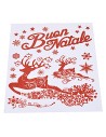 Adhesivo rojo "Feliz Navidad" con renos de 30x38 cm h
