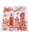 Adhesivo navideño con purpurina y velas cm 31x44 h
