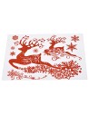 Glittered Christmas window sticker with reindeer cm 44x31h