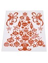 Vetrofania rossa glitterata con albero di Natale cm 31x44h