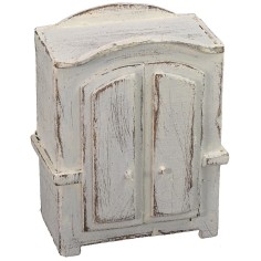 Armadio bianco in legno cm 8x4,5x11 h legno, statue, bianco 2