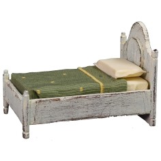 Cama individual de madera blanca cm 7x11x8 h madera, altura. 2