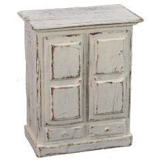 Armario blanco con puertas y cajones de 8,5x4,5x11 cm h armario. 2