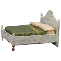 Cama matrimonial de madera blanca de 10x11x8 cm h madera, cama 2