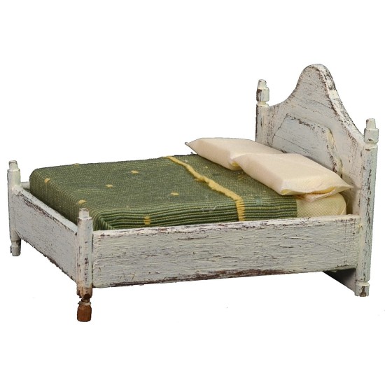 Cama matrimonial de madera blanca de 10x11x8 cm h madera, cama