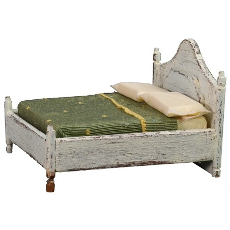 Cama matrimonial de madera blanca de 10x11x8 cm h madera, cama