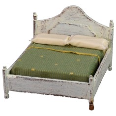 Cama matrimonial de madera blanca de 10x11x8 cm h madera, cama