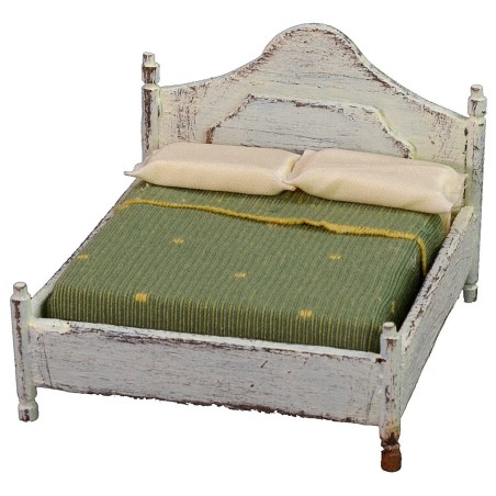 Letto matrimoniale in legno bianco cm 10x11x8 h legno, letto
