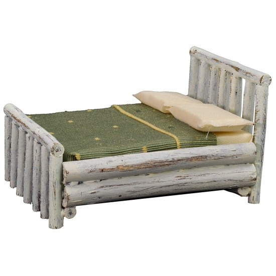 Cama blanca de matrimonio cm 10,5x11x7 h madera, cama