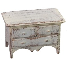 Cómoda blanca de 8x4,5x5 cm estatua, blanco, madera. 2