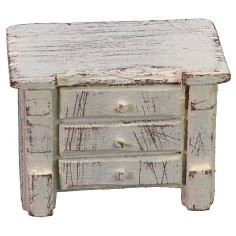 Cómoda blanca de 7x4,5x5 cm de altura, completar, altura, estatuas, madera. 2