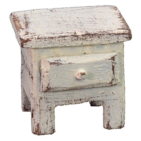 Comodino in legno sbiancato cm 3,5x2,5x3,5 h