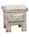 Comodino in legno sbiancato cm 3,5x2,5x3,5 h legno, comodino
