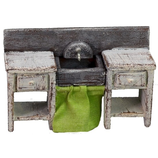 Fregadero de madera de 10x3,5x6,5 cm de altura, madera, recomendado.