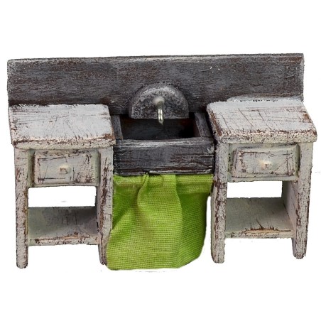 Fregadero de madera de 10x3,5x6,5 cm de altura, madera, recomendado.