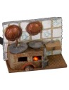 Cucina con fuoco funzionante cm 5,5x2,5x4,5 h