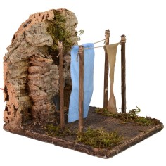 Ambientación con ropa tendida efecto viento cm 14x17,5x17 h 2