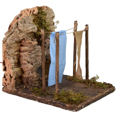 Ambientación con ropa tendida efecto viento cm 14x17,5x17 h