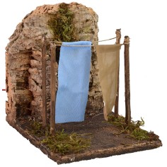 Ambientazione con panni stesi effetto vento cm 14x17,5x17 h