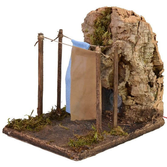 Ambientazione con panni stesi effetto vento cm 14x17,5x17 h