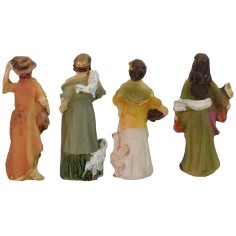 Set 4 personaggi 5 cm in resina resina, pastore, donna, figure 2
