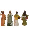 Set 4 personaggi 5 cm in resina resina, pastore, donna, figure