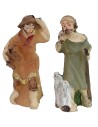 Set 4 personaggi 3,5 cm in resina resina, pastore, donna