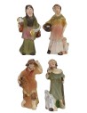 Conjunto de 4 personajes de 3,5 cm en resina, pastor, mujer.