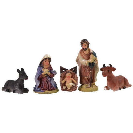 Natividad 5 figuras en resina serie 5 cm resina, serie, base